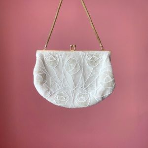 Beautiful White Beaded Mini Bag